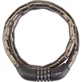 Трос-замок STELS 81601, 18x1000 мм, чёрный Трос-замок STELS 81601, 18x1000 мм, чёрный