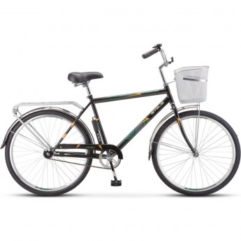 Велосипед STELS Navigator 26" 200 C Z010 черный (с корзиной) (LU101679) с рамой 19"
